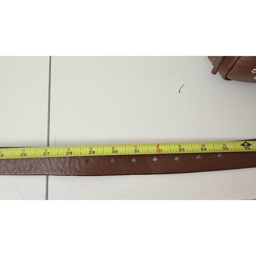 Madewell Women’s Brown Leather Belt Pecan Brass Buckle Small B3052 Adjustable - Picture 9 of 12